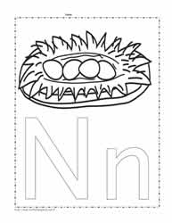 The Letter N Coloring Page
